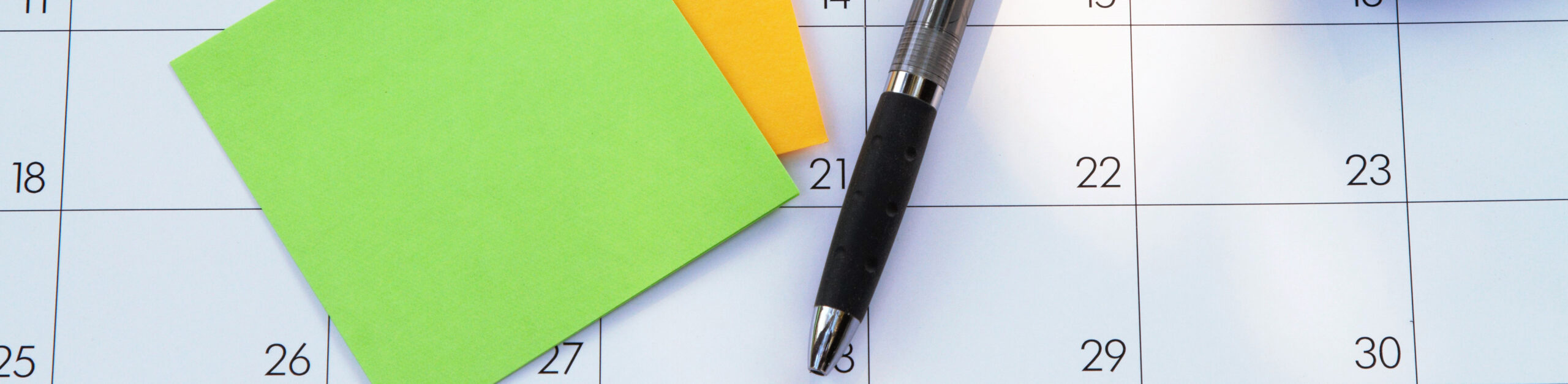 Calendar with post it notes